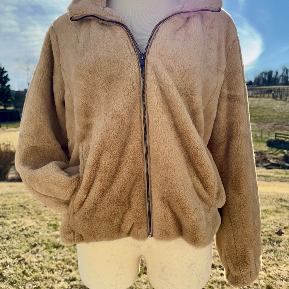 Sanctuary Luxe Tan Faux Fur Jacket